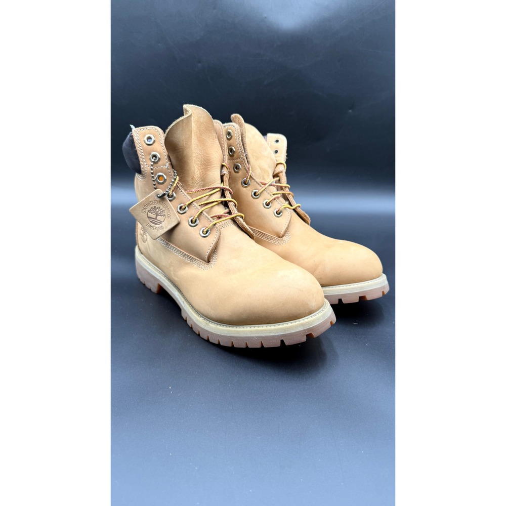 Timberland 6 Inch Premium Waterproof Boots Wheat Nubuck Mens Work Boots